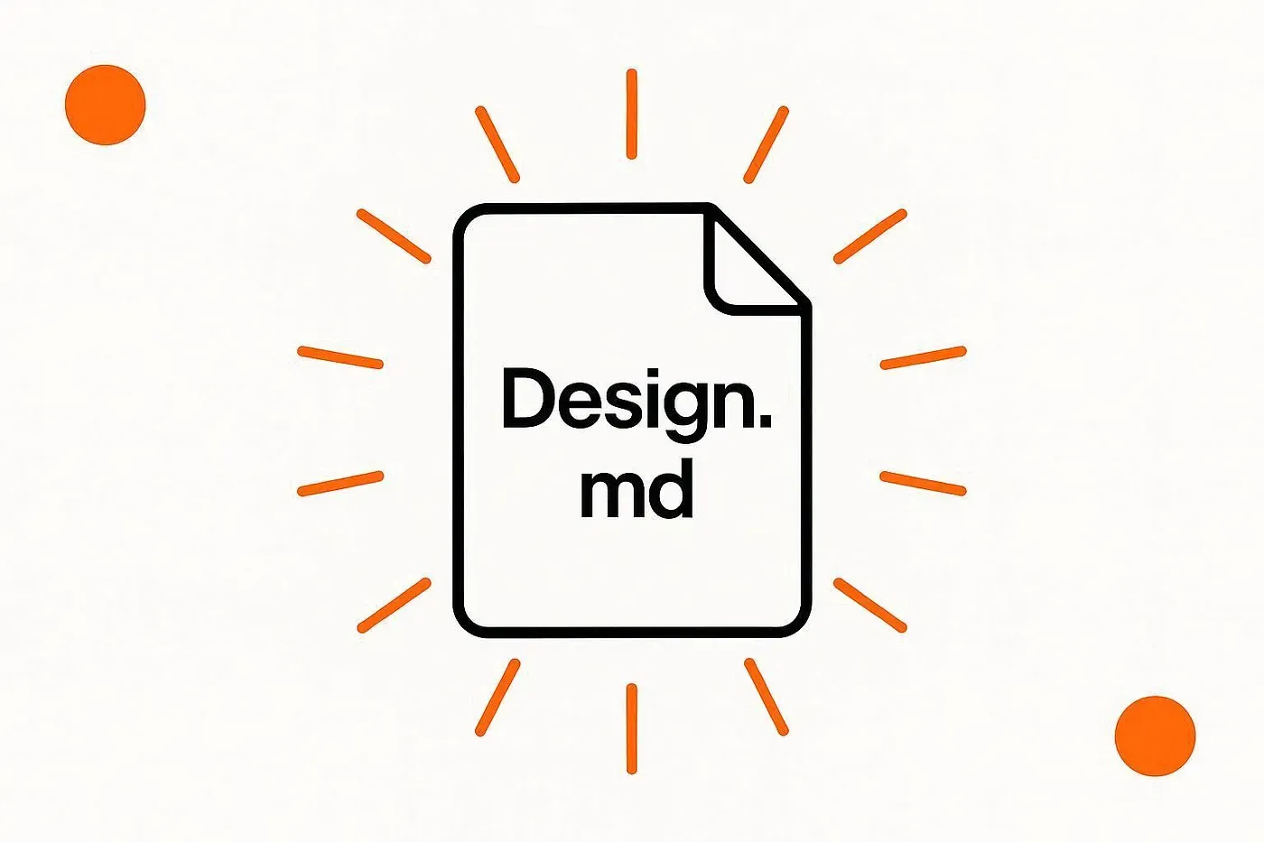 Cover image shows a abstract and simple file symbol with DESIGN.md as label.