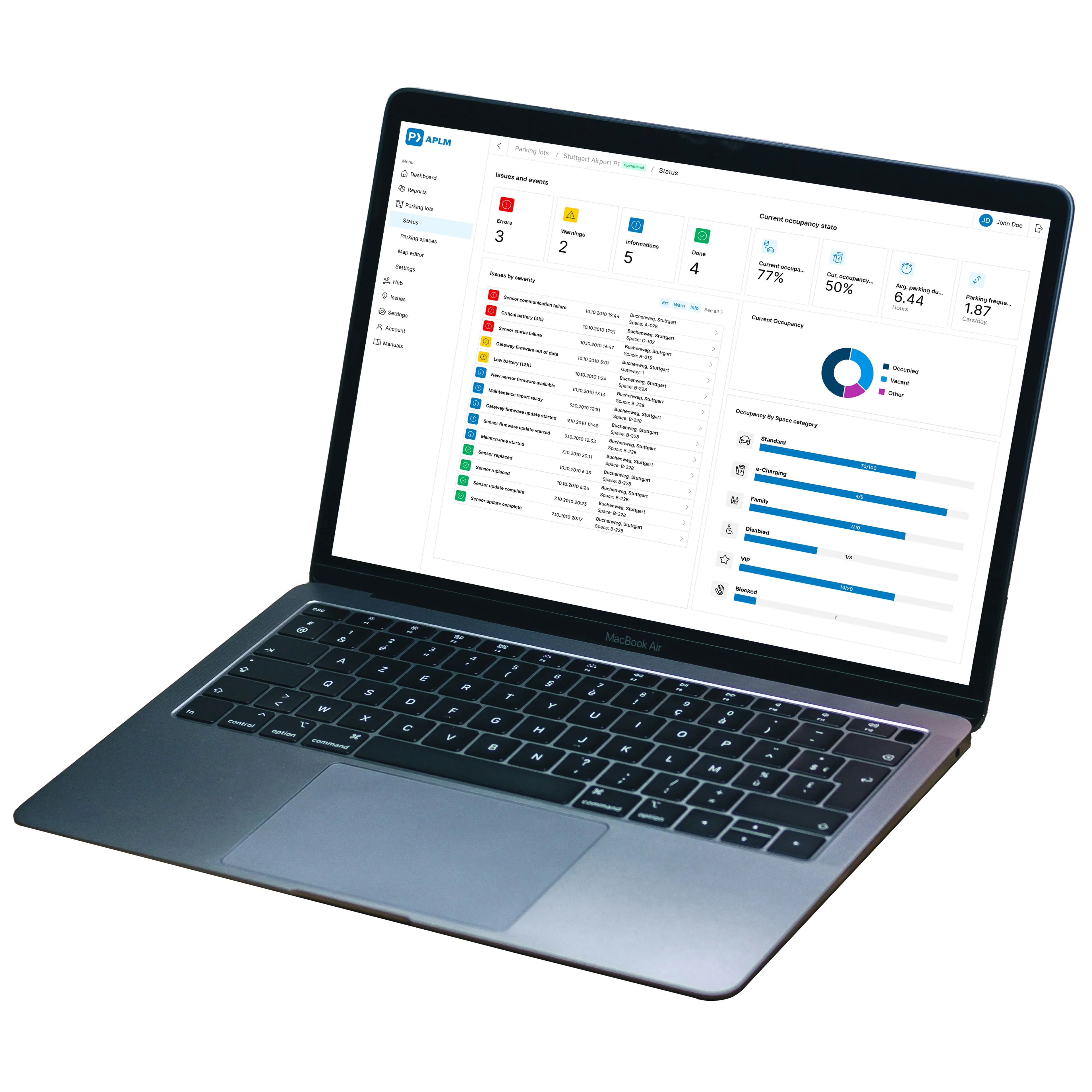 Cover of APLM project showing an APLM screen on a laptop computer.